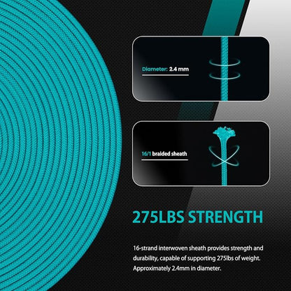 Abma Cord 2.4mm Paracord 275 100ft Nylon Rope 4 Strands Tactical Parachute Cord - Image 4