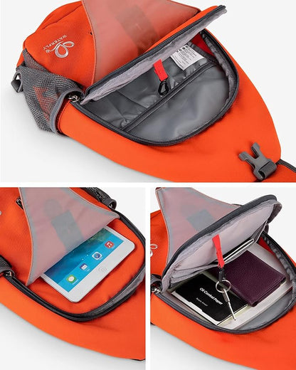 WATERFLY Crossbody Sling Backpack Sling Bag Travel Hiking Chest Bag Daypack - Image 3
