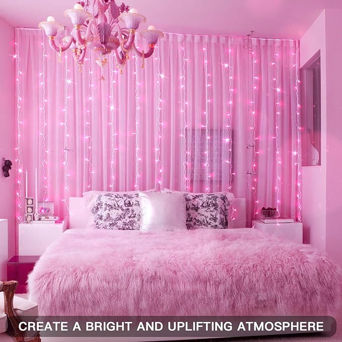 suddus Curtain Lights for Bedroom, 200 Led 6.5ft x 6.5ft Hanging String Lights - Image 6
