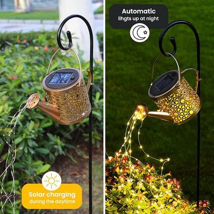 X-PREK Solar Garden Lights Outdoor Lanterns Decoration, Metal Solar Watering - Image 4
