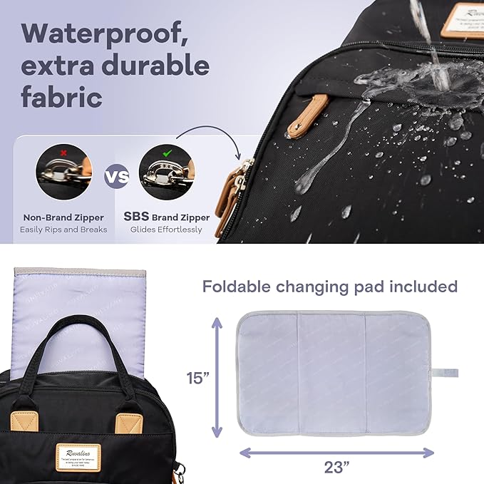 RUVALINO Diaper Bag Backpack-Expandable Baby Bag - Image 7