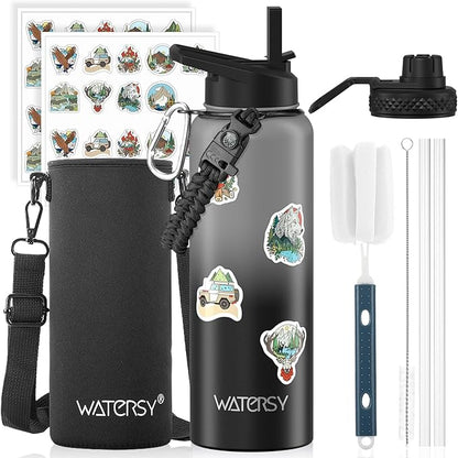 40oz Insulated Water Bottle, BPA Free&Leak Proof, Stainless Steel Water Flask by Watersy