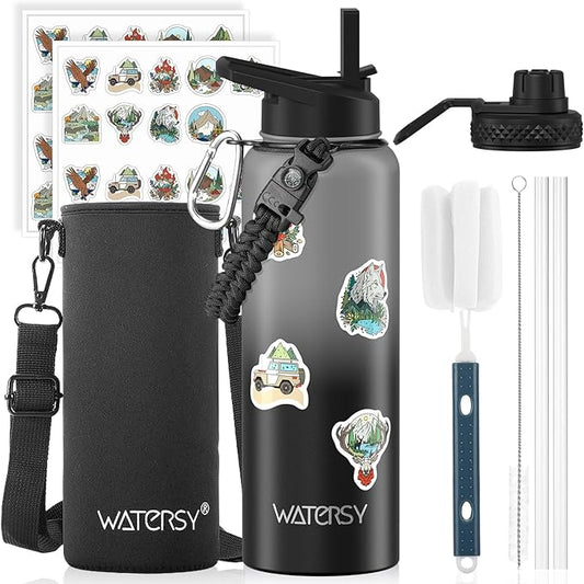 40oz Insulated Water Bottle, BPA Free&Leak Proof, Stainless Steel Water Flask by Watersy