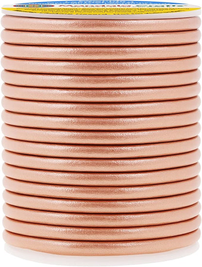 Mandala Crafts Round Genuine Rose Gold Leather Cord - Image 2