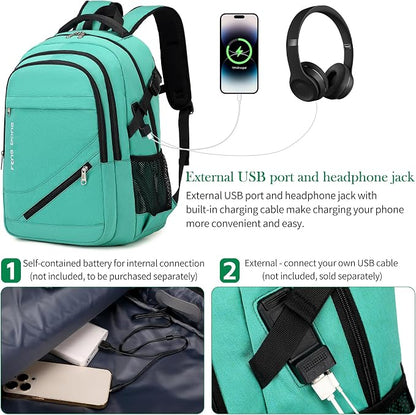 FENGDONG 17.3 inch Large Laptop Backpack Durable Waterproof Travel College - Image 5