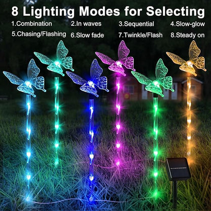 Set of 6 Arcylic Solar Butterfly Lights - Image 2