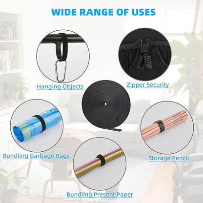 150 ft x 1/2 inch Hook and Loop Roll, Reusable Fastening Cable Ties, Office and - Image 6