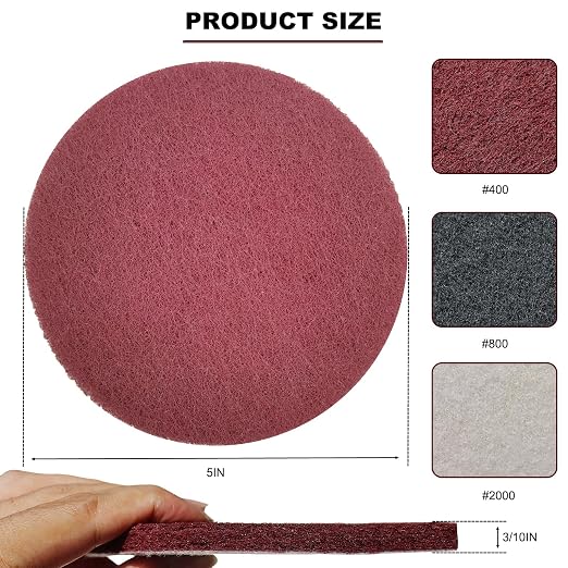 15 Pack 5 Inch Hoop and Loop Multipurpose Scrubber Scouring Pads - Image 2