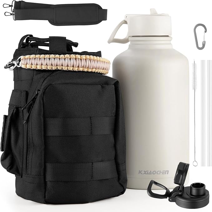 KXIAOCHEN Insulated Water Bottle, Stainless Steel Water Bottle, 2 Lids by KXIAOCHEN