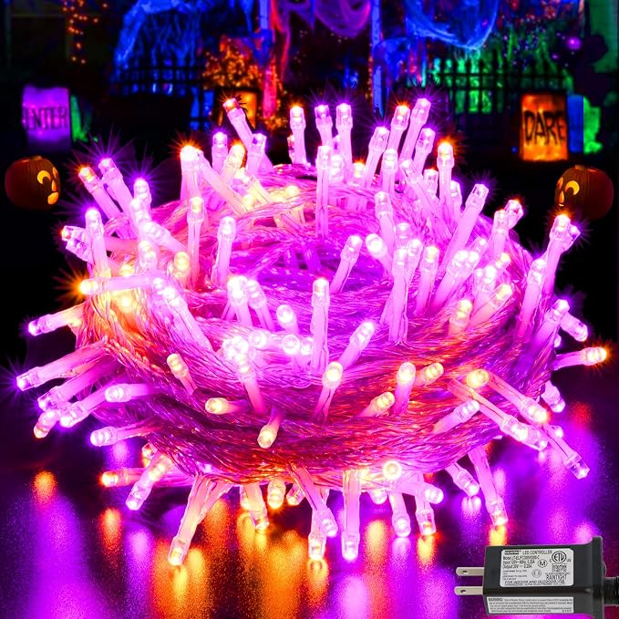Pooqla Halloween Lights, 66 ft 200 LED Indoor Outdoor Halloween String Lights - Image 7
