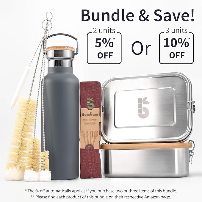 Bambaw Travel Water Bottle Stainless Steel 24 oz, Insulated Stainless Steel - Image 8