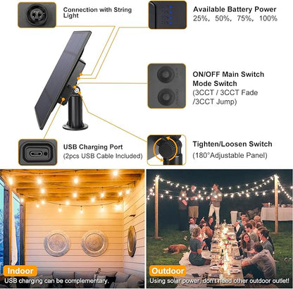 Mlambert 2 Pack Each 48FT 3-Color in 1 Solar String Lights Outdoor, Dimmable - Image 5