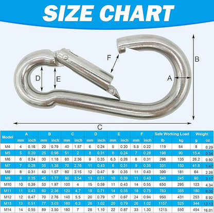 Marine Grade 316 Stainless Steel Carabiners Heavy Duty, Durable & Rust-Free - Image 6