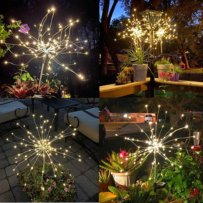 JJGoo Outdoor Solar Lights Firework, 2 Pack 120 LEDs Waterproof Solar Lights - Image 7