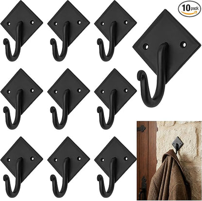 Mystic Colonial Rustic Cast Iron Wall Hooks, 3.6" Heavy Duty Coat Hooks by SaKeGa