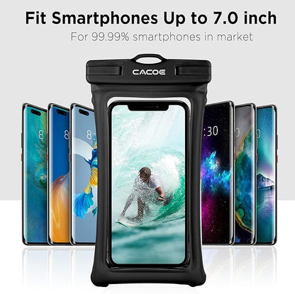 CACOE Floating Universal Waterproof Phone case 2 Pack-Up to 7.0", Phone Pouch - Image 5