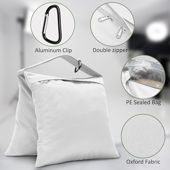4 Packs White Sandbag Weight Bags - Image 3