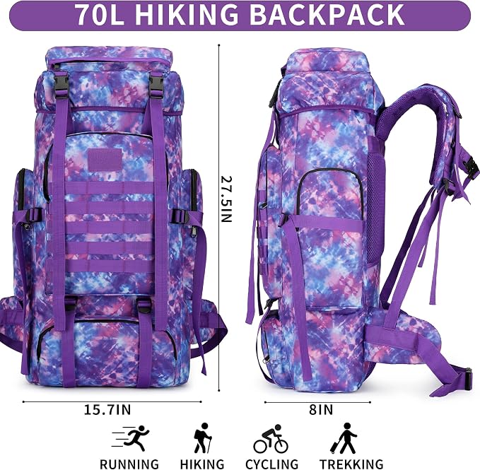 Hiking Backpack for Men 70L/100L Camping Backpack Military Rucksack Molle 3 - Image 2