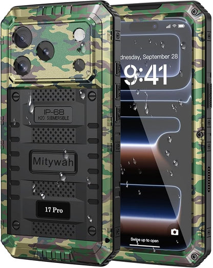 Mitywah Waterproof Case for iPhone 17 Pro, Rugged Metal Case by Mitywah
