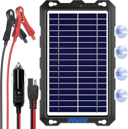 POWOXI Upgraded 7.5W-Solar-Battery-Trickle-Charger-Maintainer-12V Portable by POWOXI