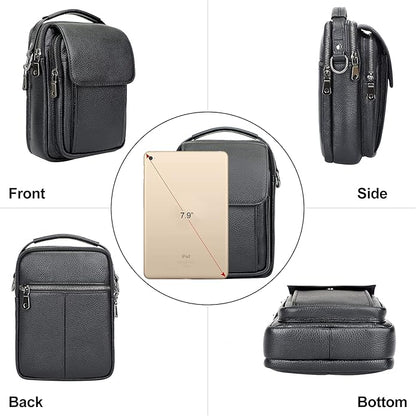 Augus Leather Small Messenger Bag - Image 4