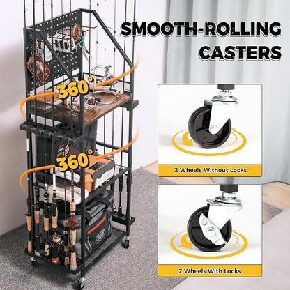 SOYEEZE Fishing Rod Holders for Garage, Fishing Pole Holders Up to 12 Rods - Image 8