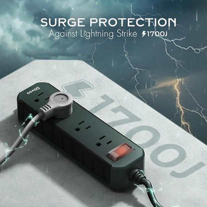 Outdoor Power Strip Weatherproof, 50 FT Extension Cord, Diivoo Waterproof Surge - Image 4