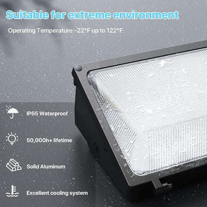 HYPERLITE LED Wall Pack Light: 120W 18000LM Glass Lens Wall Pack LED Exterior - Image 8