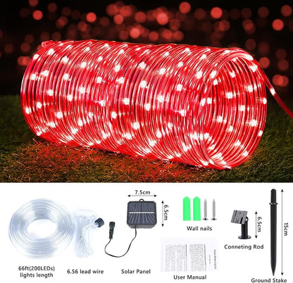 Solar Rope Lights, 2 Packs Total 132ft 400LED Solar String Lights, 8 Modes - Image 3