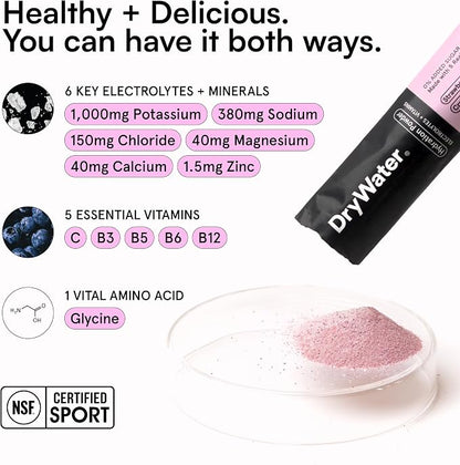 DryWater Electrolyte Powder Packets, Mixed Berry - Image 7