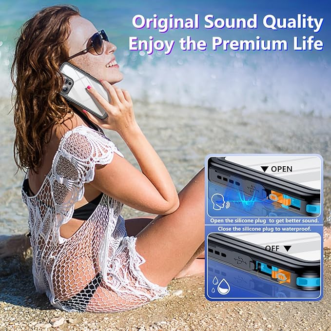 Temdan Compatible with iPhone 16 Pro Case Waterproof, Built-in Screen & Camera - Image 6