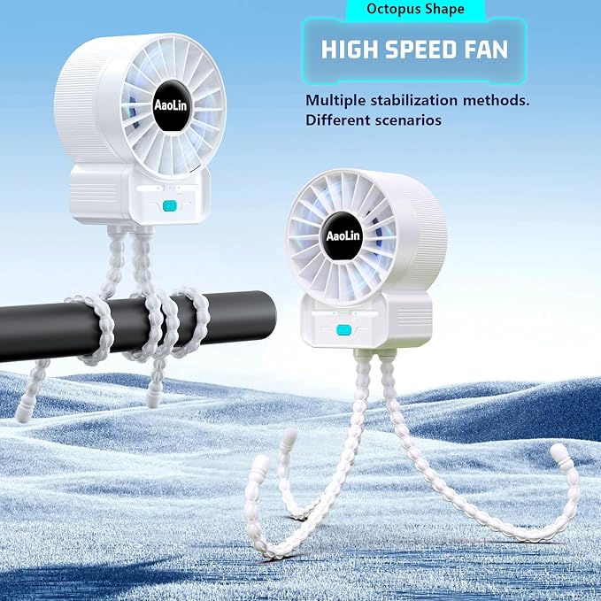 2 Pack Multifunctional Portable Stroller Fan 4 Speed 6600rpm High Speed Usb - Image 2