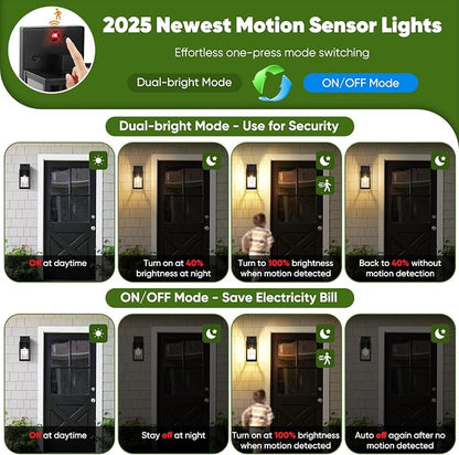 Upgraded Motion Sensor Outdoor Wall Light, 10.6” Small Dusk to Dawn Porch Light - Image 3