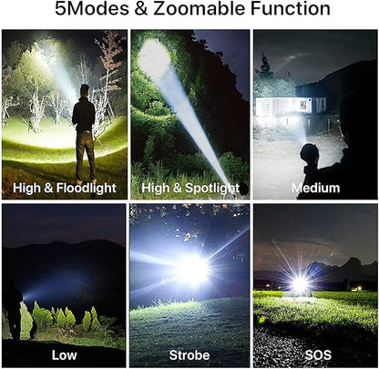 BERCOL Rechargeable Flashlights High Lumens, 90000 Lumens Super Bright LED - Image 3