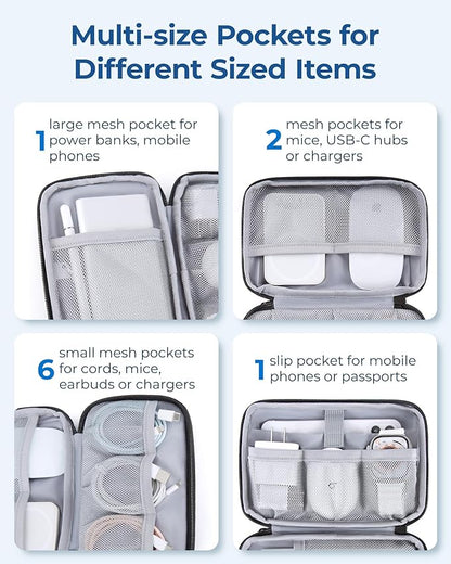 BAGSMART Electronics Organizer Travel Case, Cable Charger Cord Tech Organizer - Image 4