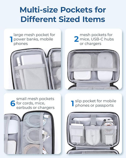 BAGSMART Electronics Organizer Travel Case, Cable Charger Cord Tech Organizer - Image 4
