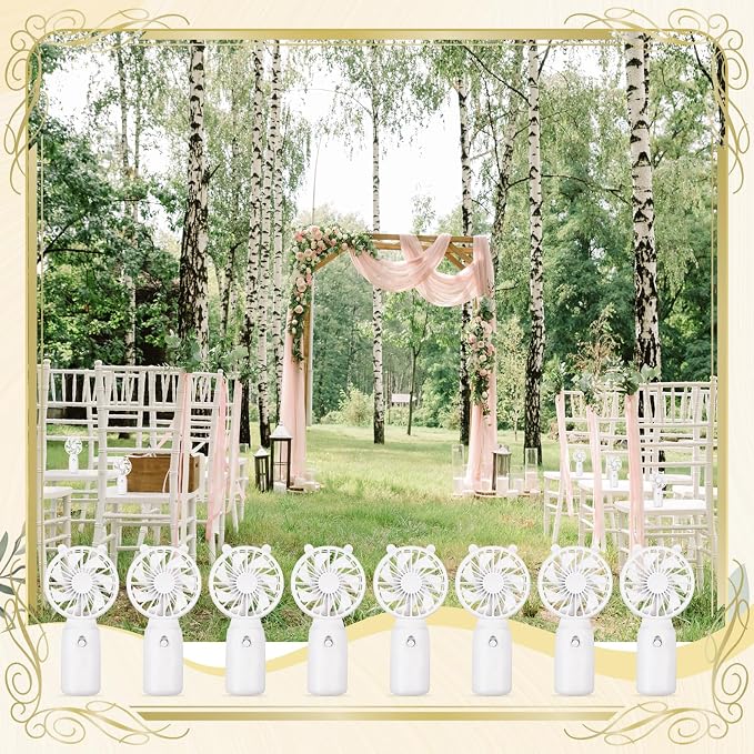 Glooglitter 10 Pcs Battery Portable Handheld Fan Bulk Wedding Fan Personal Hand - Image 5