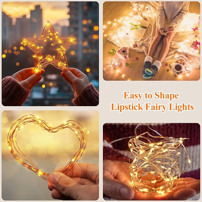 Lakumu LED Fairy Lights Battery Operated, Rechargeable String Lights - Image 7
