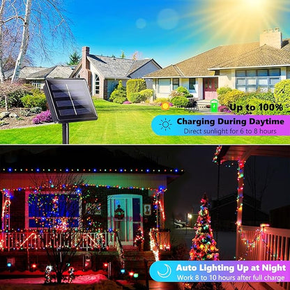 Solar String Strawberry Lights Outdoor 2 Pack 200 LED 80Ft Multi-Color - Image 3