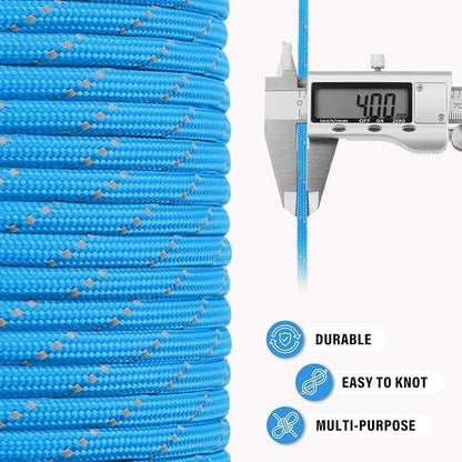 Reflective Paracord Rope 750 lb - 1000ft 5/32" Parachute Cord 4MM 12-Strand - Image 6