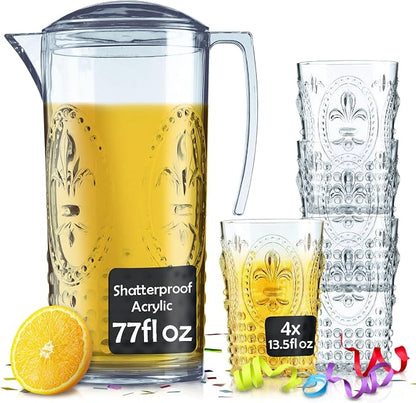 Muldale Plastic Pitcher and Glasses Set by Muldale