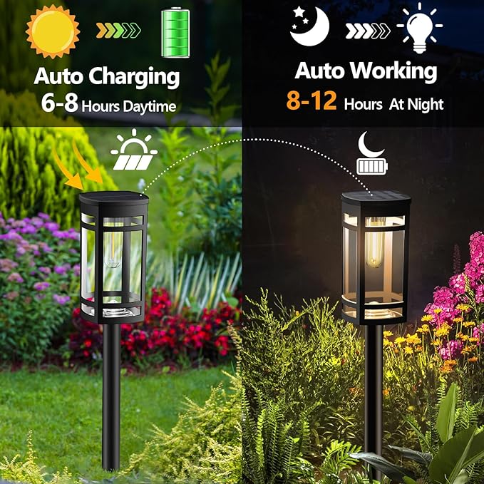 EXCMARK 2 Pack Solar Lights Outdoor Waterproof - Image 3