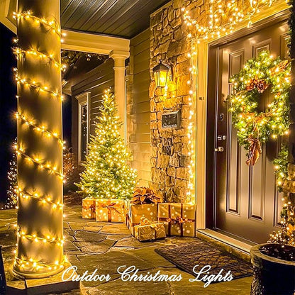 JMEXSUSS 200 LED String Lights Indoor Outdoor Clear Wire, Connectable Warm - Image 8