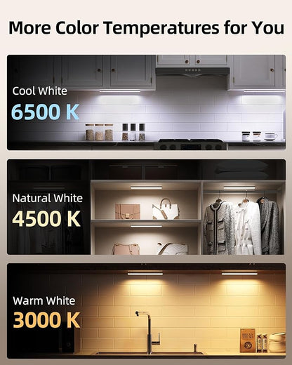 EZVALO 3-Pack Under Cabinet Lighting, 2000mAh Rechargeable Wireless Motion - Image 6
