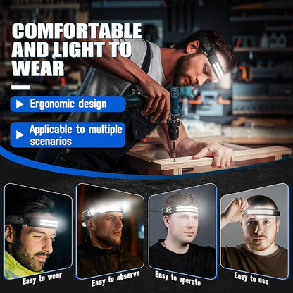 Rechargeable Headlamps 2 Pack, LED Headlight 230° Ultra Wide Beam, 6 Modes - Image 5