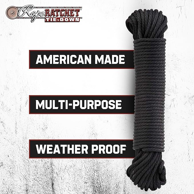 Rope Ratchet 1/8" 50 ft Braided Polyester Utility Cord, Weather Resistant - Image 5