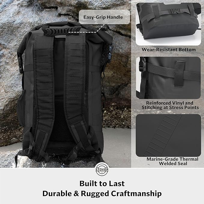 STOVER 5/10/25/30/40/55L Waterproof Dry Bag- Roll-Top Backpack w/Phone Case- - Image 6