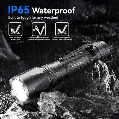 LETMY Rechargeable Flashlights High Lumens, 2 Pack 2000 Lumens Super Bright LED - Image 5