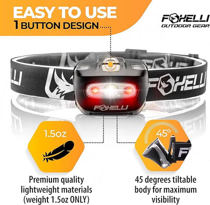 Foxelli LED Headlamp Flashlight - Image 2