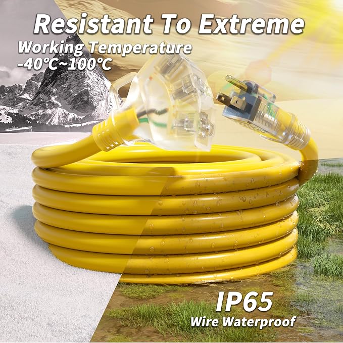 PlugSaf 100 FT 10 Gauge Outdoor Extension Cord - Image 4